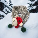 Παιδικό Καρό Κασκόλ με Κόκκινο Ζωάκι - Image 2