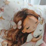 Διακοσμητικό παιδικό μαξιλάρι με όμορφο σχέδιο μπαλαρίνας και μονόκερου