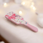 Παιδική Ξύλινη Βούρτσα Μαλλιών Χειροποίητη με Πεταλούδες